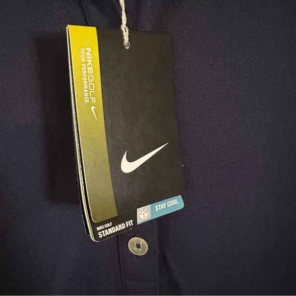 NWT Nike Dark Blue Women's 1/4 Button Down Collared  Short Sleeve Dri Fit Shirt - Picture 7 of 16